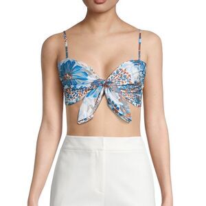 AMUR Alva Floral Tie-Front Bralette Top